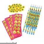 Emoji Stationery Sets For Party Favors Includes Pencils Stickers And Erasers Pack Of 12 Sets  B07DP4D5BY